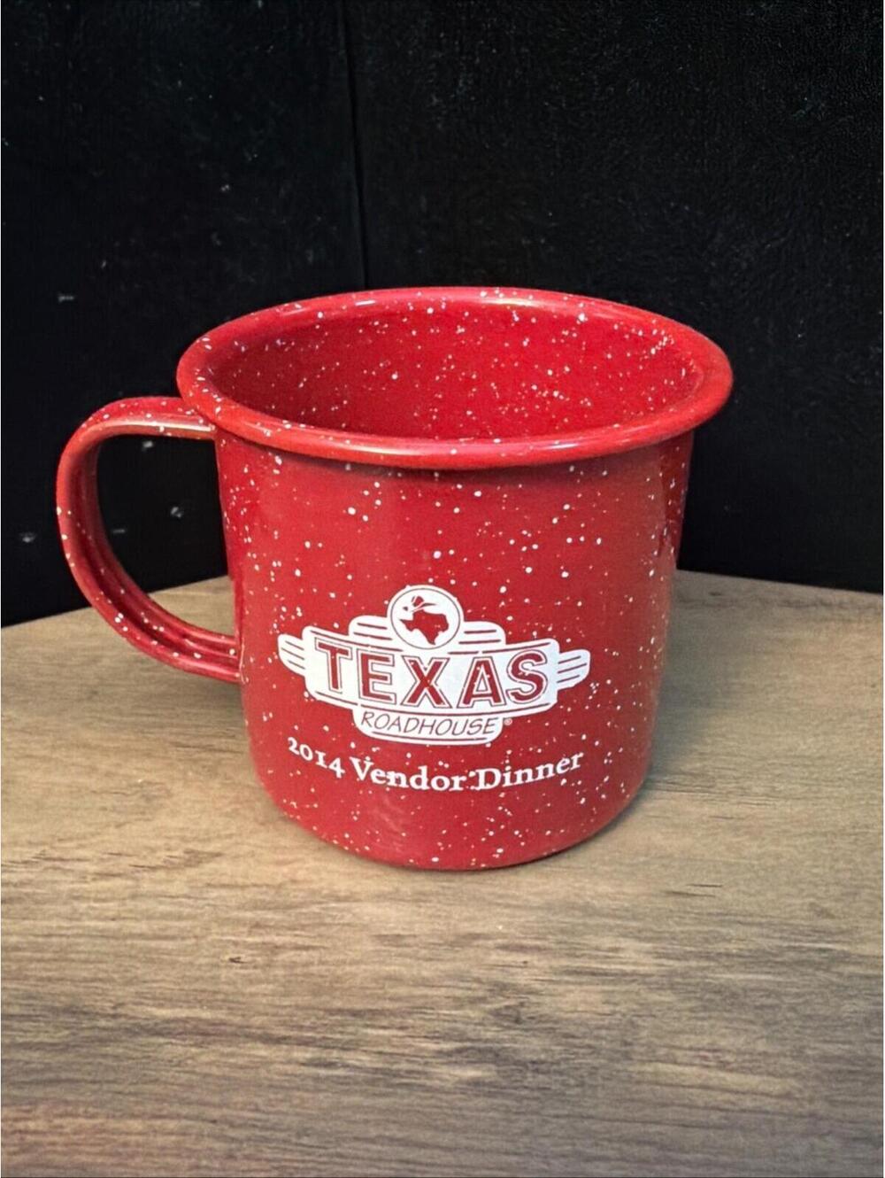 Texas Roadhouse Coffee Mug Cup Enamel Red Campfire Mug Vendor